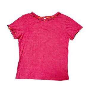 Mini Boden Pom Trim Shirt Size 6/7